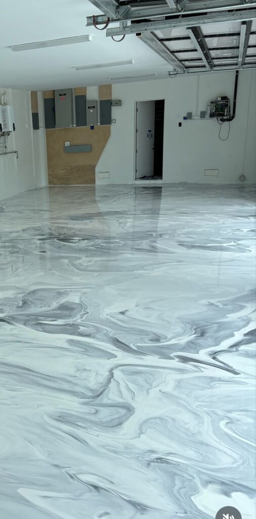 Light Grey Metallic Epoxy Floor – Mercer Island