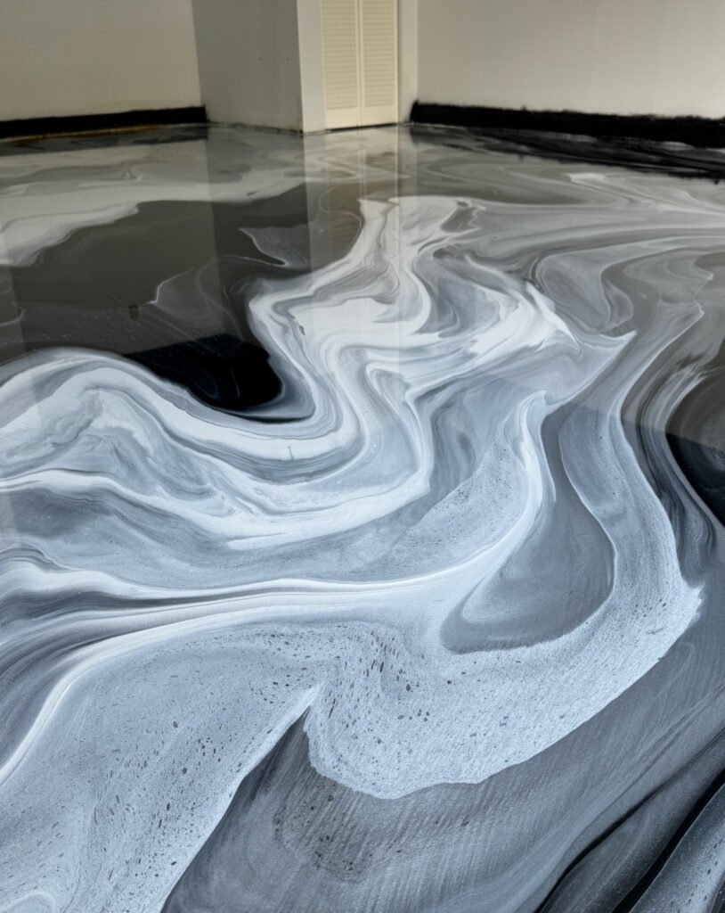 Light Grey Metallic Epoxy Floor – Mercer Island