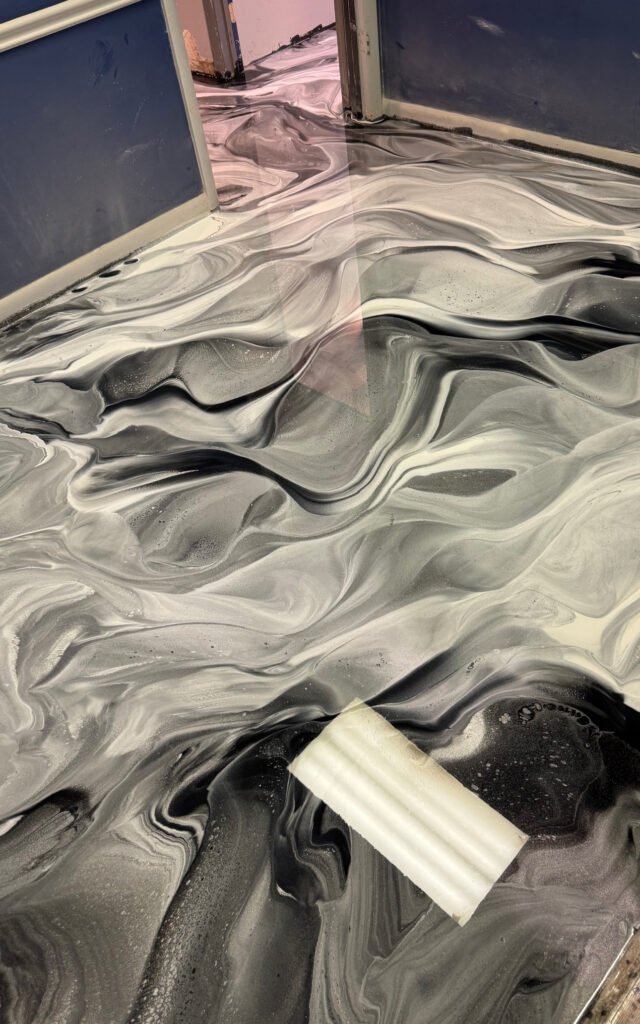 Light Grey Metallic Epoxy Floor – Mercer Island